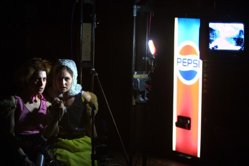 Maggie Hoffman and Erin Douglass in Radiohole's "None of It." Photo: Daniel Mufson.