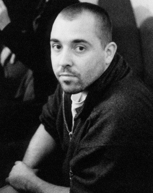 Arpad Schilling at Sophiensaele for Woyzek - crop Árpád Schilling presenting his Woyzeck adaptation at Berlin's Sophiensaele, 2001. Photo: Daniel Mufson.