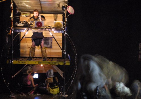 Scott Halvorsen Gillette and Eric Dyer (under the fur). Photo: Daniel Mufson.